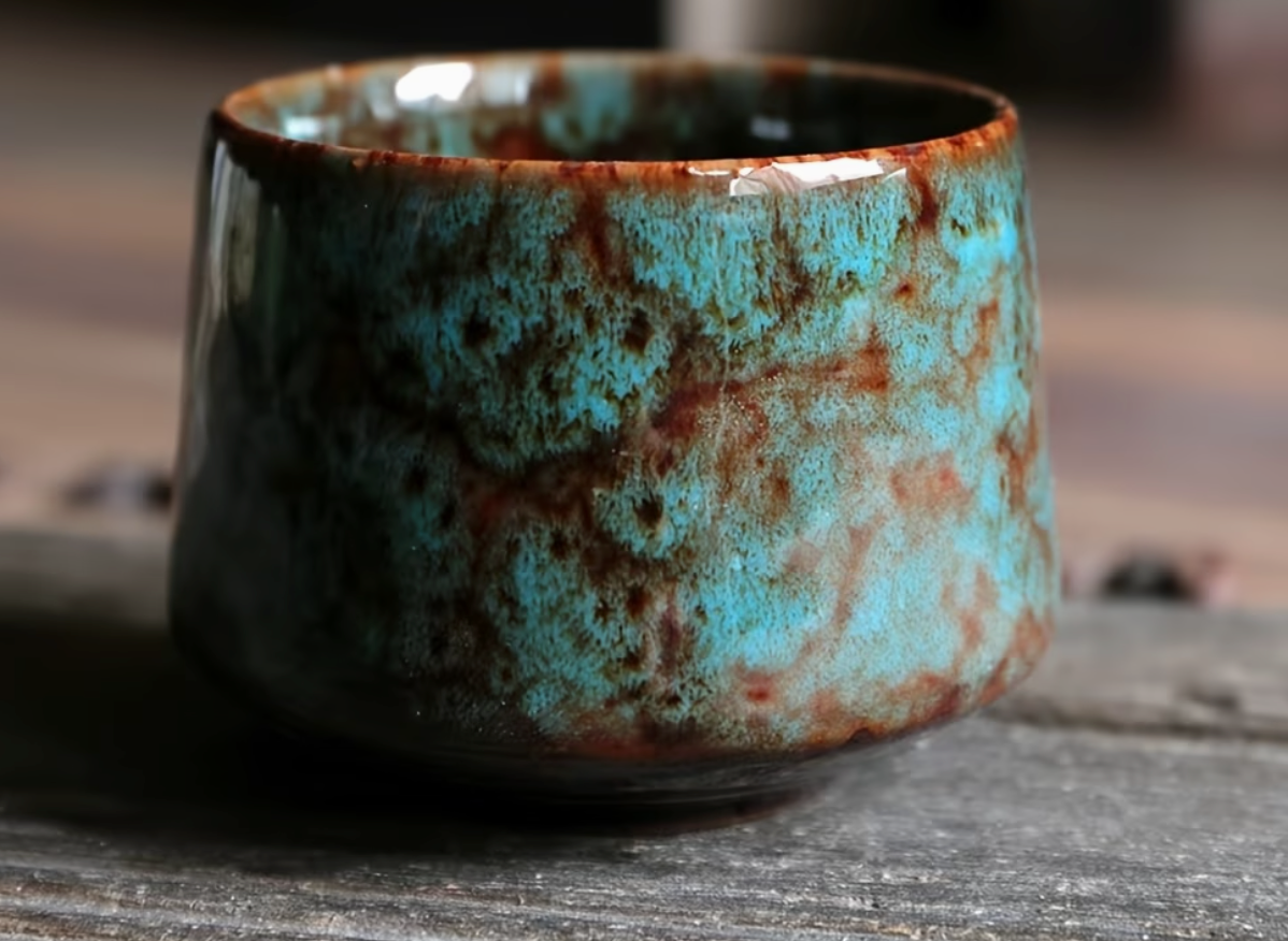 Kiln-Fired Glazed Ceramic Teacup - 200ml