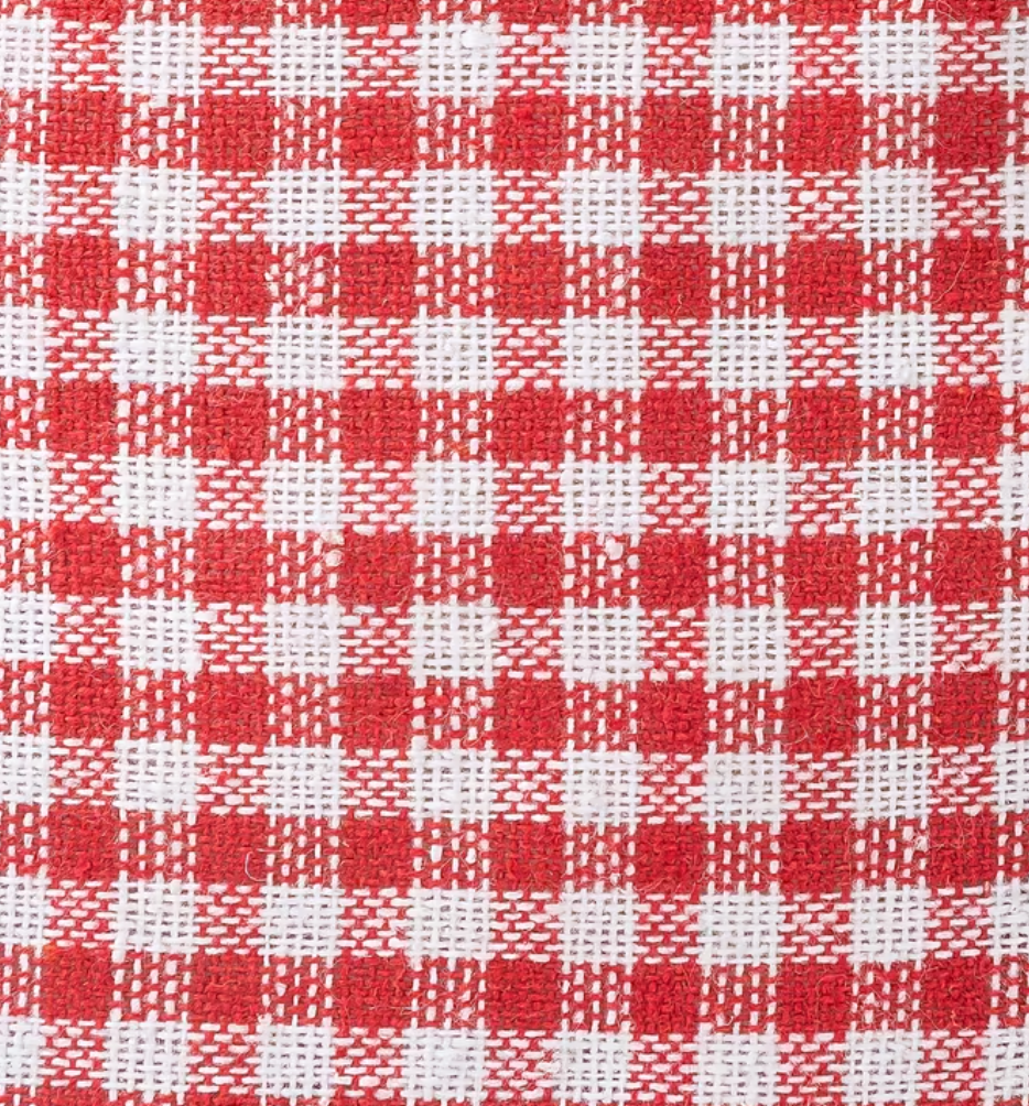 Red Gingham Drawstring Christmas Gift Bag