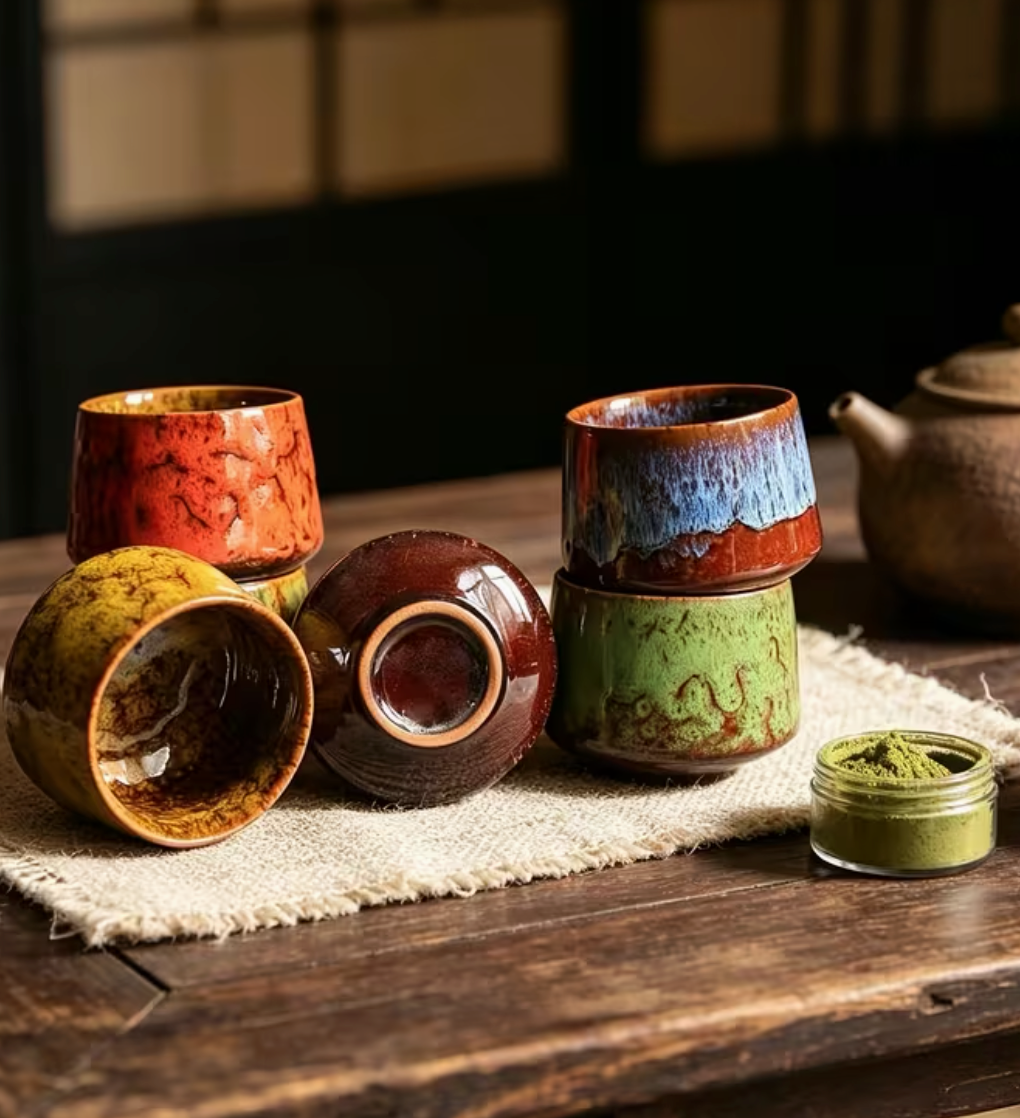 Kiln-Fired Glazed Ceramic Teacup - 200ml